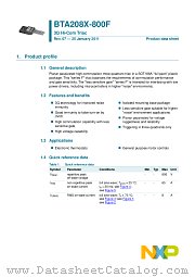 BTA208X-800F datasheet pdf NXP Semiconductors