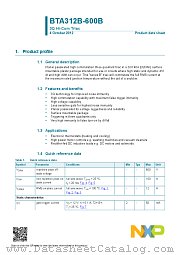 BTA312B-600B datasheet pdf NXP Semiconductors