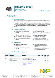 BTA316B-600BT datasheet pdf NXP Semiconductors
