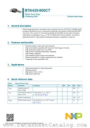 BTA420-800CT datasheet pdf NXP Semiconductors