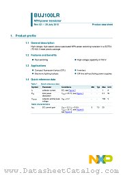 BUJ100LR datasheet pdf NXP Semiconductors
