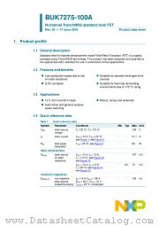 BUK7275-100A datasheet pdf NXP Semiconductors