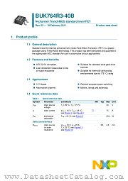 BUK764R3-40B datasheet pdf NXP Semiconductors