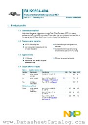 BUK9504-40A datasheet pdf NXP Semiconductors