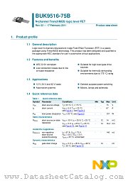 BUK9516-75B datasheet pdf NXP Semiconductors