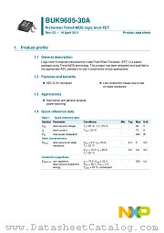 BUK9605-30A datasheet pdf NXP Semiconductors