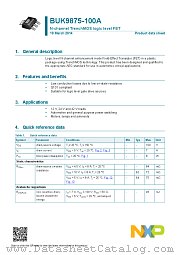 BUK9875-100A datasheet pdf NXP Semiconductors