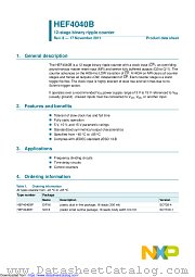 HEF4040BT datasheet pdf NXP Semiconductors