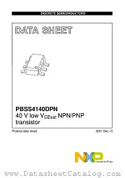 PBSS4140DPN datasheet pdf NXP Semiconductors