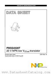 PBSS4320T datasheet pdf NXP Semiconductors
