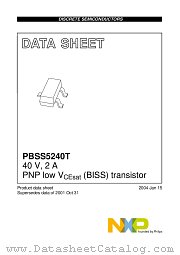 PBSS5240T datasheet pdf NXP Semiconductors