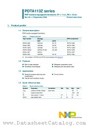 PDTA113ZT datasheet pdf NXP Semiconductors