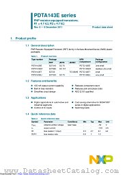 PDTA143EE datasheet pdf NXP Semiconductors