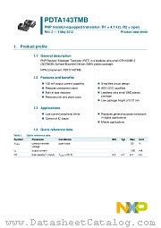 PDTA143TMB datasheet pdf NXP Semiconductors