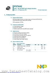 PXTA92 datasheet pdf NXP Semiconductors