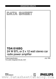 TDA1516BQ datasheet pdf NXP Semiconductors