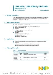 UBA2080P datasheet pdf NXP Semiconductors