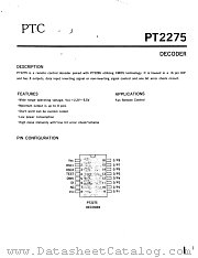 PT2275 datasheet pdf Princeton Technology Corporation
