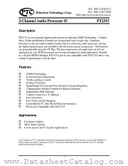 PT2315 datasheet pdf Princeton Technology Corporation