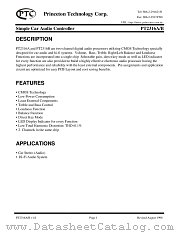 PT2316A datasheet pdf Princeton Technology Corporation