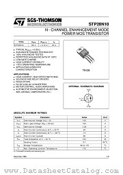 STP20N10FI datasheet pdf SGS Thomson Microelectronics