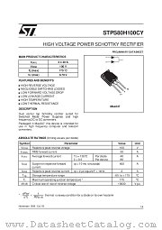 STPS80H100CY datasheet pdf SGS Thomson Microelectronics