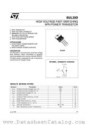 BUL39D datasheet pdf SGS Thomson Microelectronics