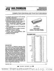 SDA5243 datasheet pdf SGS Thomson Microelectronics
