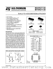 M54HCT139 datasheet pdf SGS Thomson Microelectronics