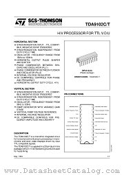 TDA9102T datasheet pdf SGS Thomson Microelectronics