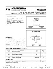 MSC82003 datasheet pdf SGS Thomson Microelectronics