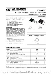 STD3NB50 datasheet pdf SGS Thomson Microelectronics