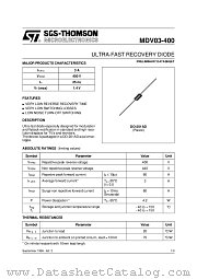 MDV03-400 datasheet pdf SGS Thomson Microelectronics