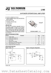 L165 datasheet pdf SGS Thomson Microelectronics