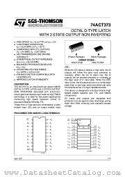74ACT373 datasheet pdf SGS Thomson Microelectronics