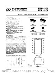 M74HC137 datasheet pdf SGS Thomson Microelectronics
