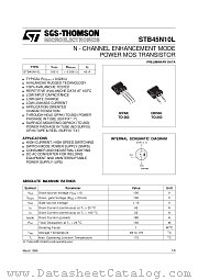 STB45N10L datasheet pdf SGS Thomson Microelectronics