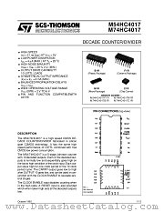 M54HC4017 datasheet pdf SGS Thomson Microelectronics