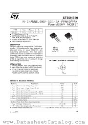 STB9NB60 datasheet pdf SGS Thomson Microelectronics
