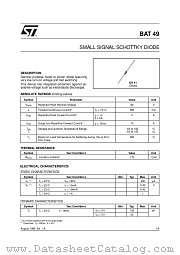 BAT49 datasheet pdf SGS Thomson Microelectronics