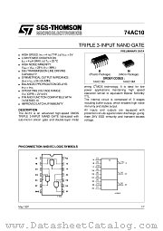 74AC10 datasheet pdf SGS Thomson Microelectronics