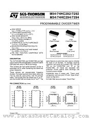 M74HC292 datasheet pdf SGS Thomson Microelectronics