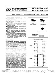 HCC40194B datasheet pdf SGS Thomson Microelectronics