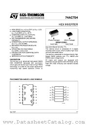 74ACT04 datasheet pdf SGS Thomson Microelectronics