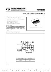 TDA7233S datasheet pdf SGS Thomson Microelectronics