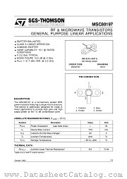 MSC80197 datasheet pdf SGS Thomson Microelectronics