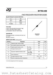 BYT03-400 datasheet pdf SGS Thomson Microelectronics