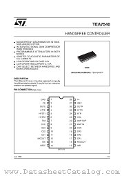 TEA7540 datasheet pdf SGS Thomson Microelectronics