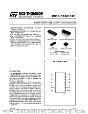 HCF40101B datasheet pdf SGS Thomson Microelectronics