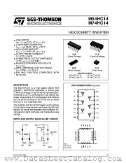 M54HC14 datasheet pdf SGS Thomson Microelectronics